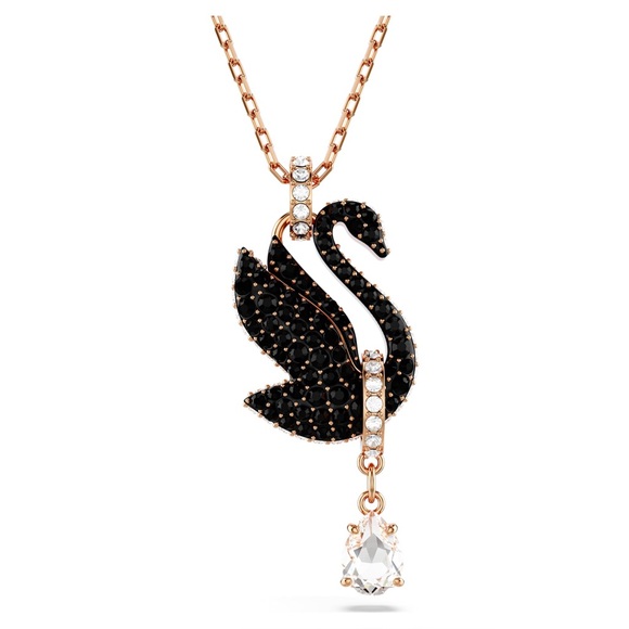 Auth. Swarovski Black Swan Pendant Necklace - NWT - Picture 1 of 8